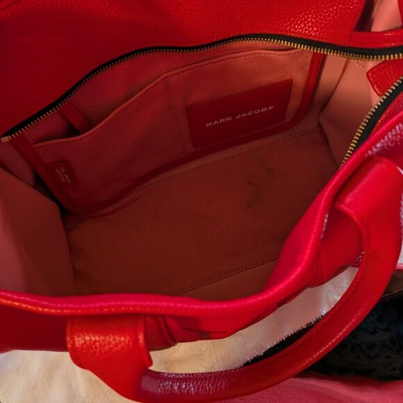 MARC JACOBS Large Red "The Tote Bag"  W/ Dust Bag - Picture 6 of 11